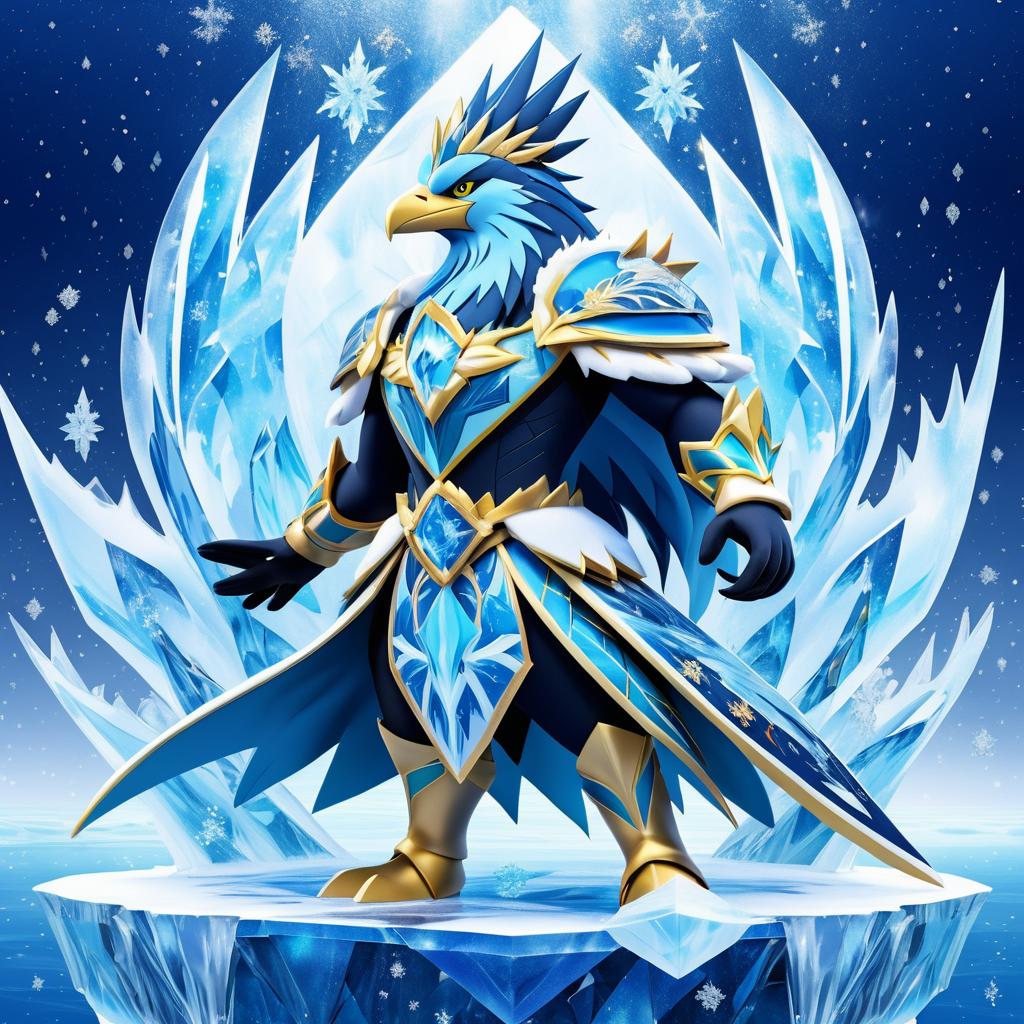 Majestic Empoleon in Icy Ocean Scene