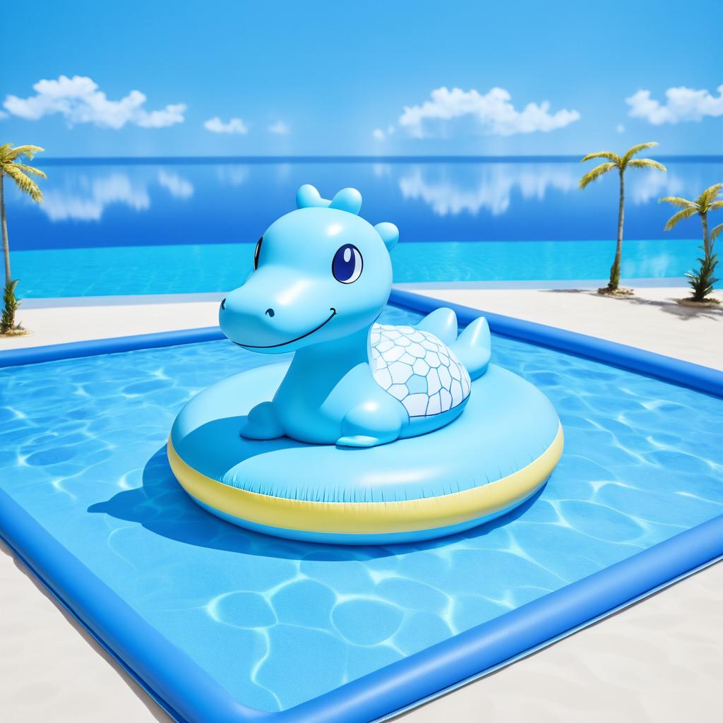 Surreal Lapras Chillin' on Pool Mat