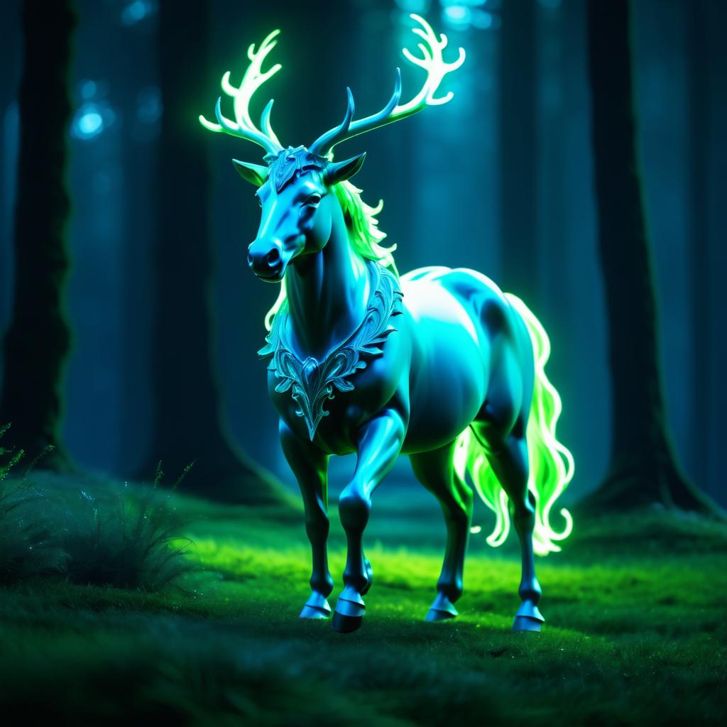 Majestic Glowing Centaur in Enchanted Glade