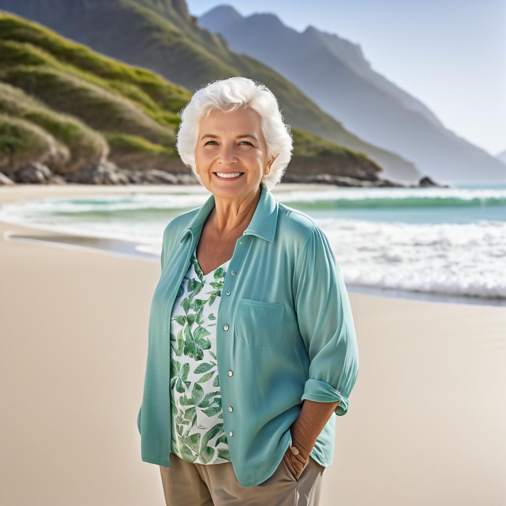 Elderly Woman Portrait at Beach