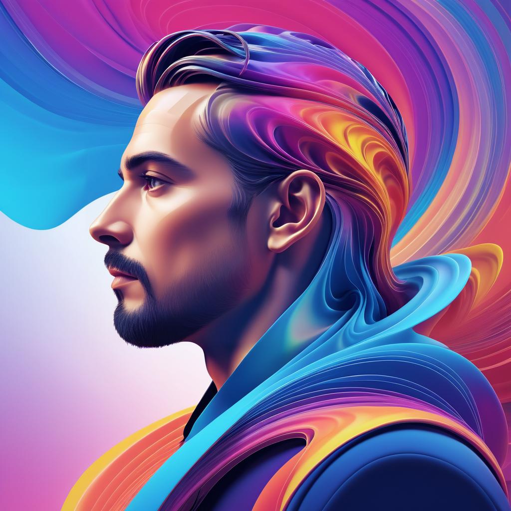 Vibrant 3D Digital Portrait Design