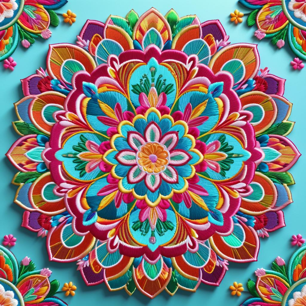 Whimsical Candy Floral Mandala Patch Design