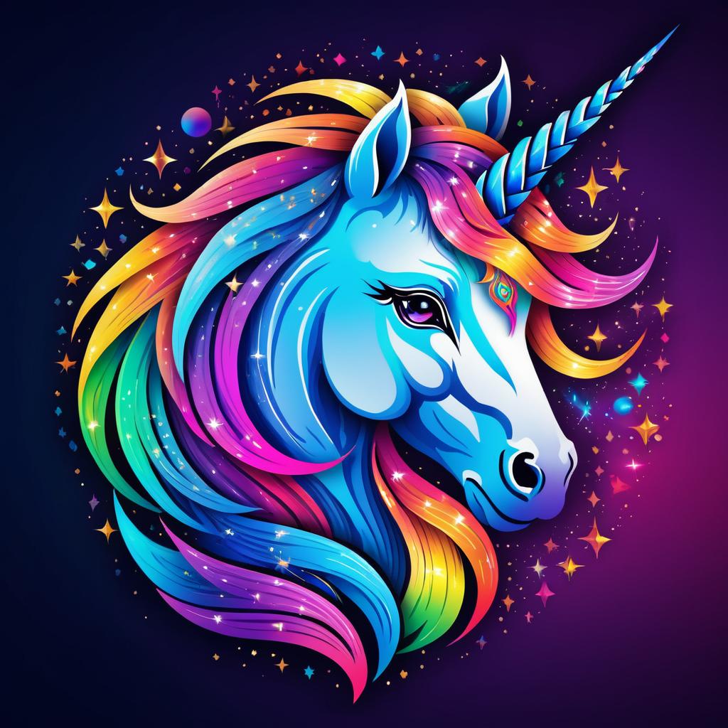 Vibrant Unicorn Tattoo Logo Design