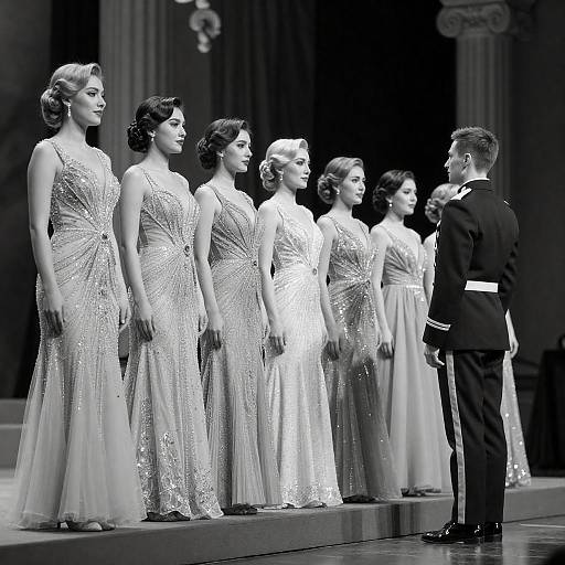 Black-and-White Cabaret: Beaded Gown Lineup