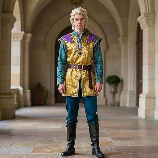 Medieval Fantasy Man in Regal Costume