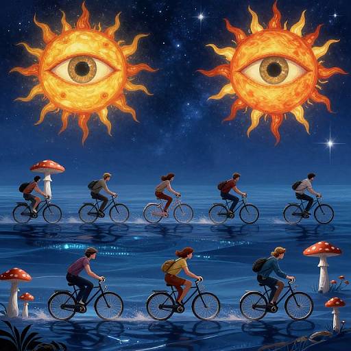 Sentient Mushrooms on Stardust Bicycles
