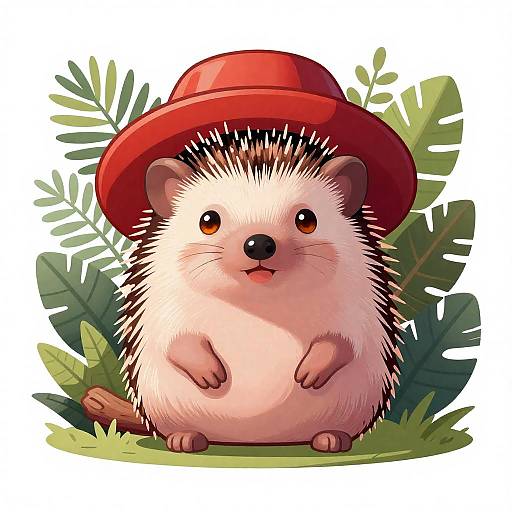Retro Revival Vector Cute Baby Hedgehog
