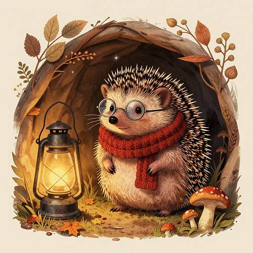 Cozy Hedgehog in Vintage Burrow