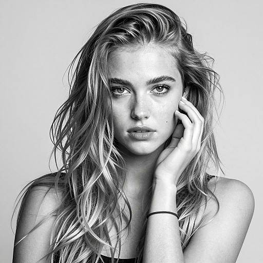 Black and White Portrait of Young Woman