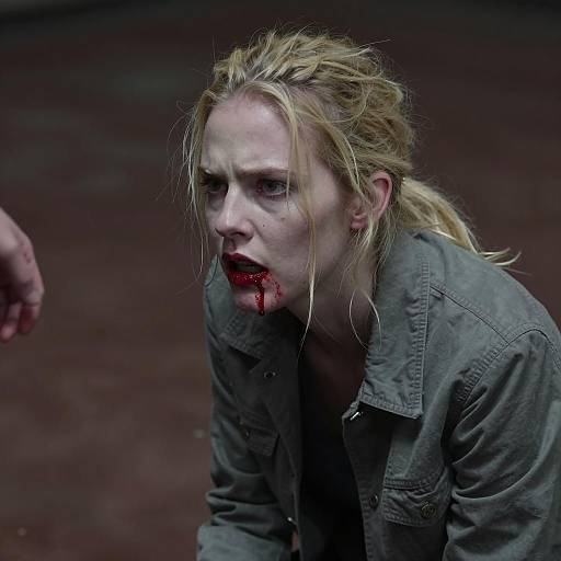 Mysterious Blonde with Blood Detail