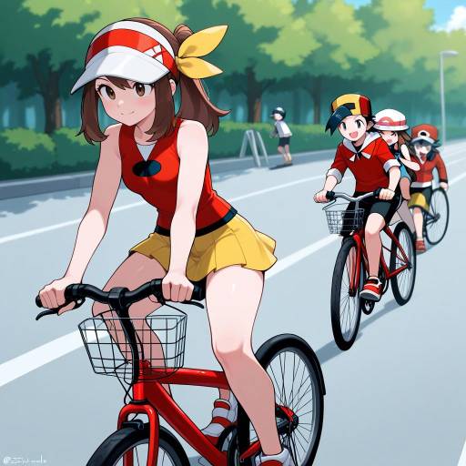 Anime Adventure: Bike Riding with Pokemon