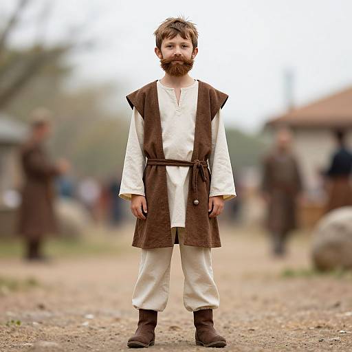 Bearded Villager in Nativity Costume