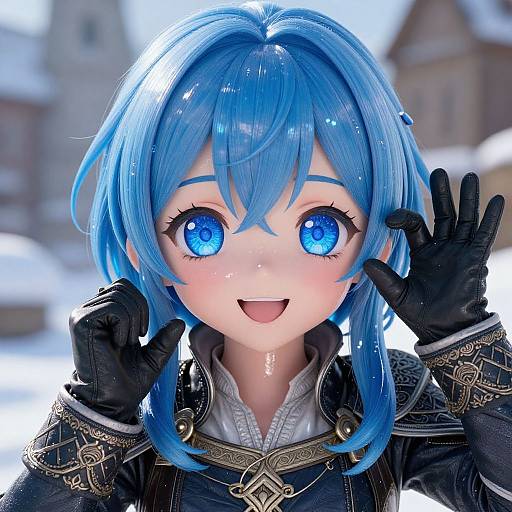 Epic Blue-Haired Valkyrie Portrait