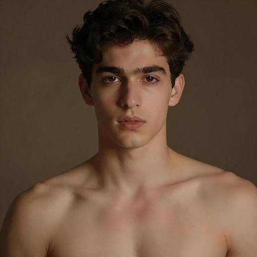 Shirtless Young Man Portrait