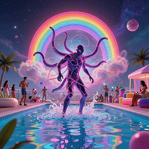 Psychedelic Rooftop Pool Party Vibe
