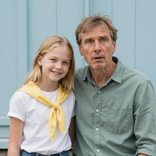 Surprised Man and Smiling Girl Portrait