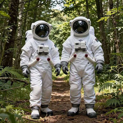 Astronaute en Forêt Tropicale Realiste
