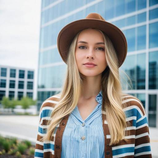 Urban Lady in Striped Cardigan
