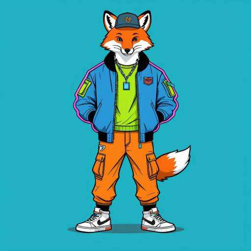 Stylish Cartoon Fox in Urban Outfit