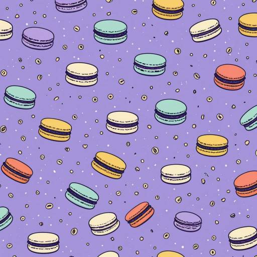 Whimsical Macaron Pattern on Lavender
