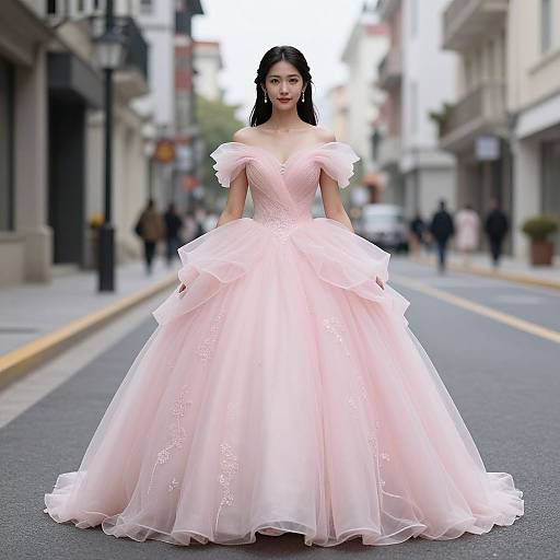Princess in Pink Ball Gown