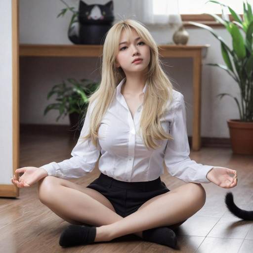 Young Woman Meditating Indoors