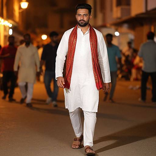 Confident South Asian Man at Night