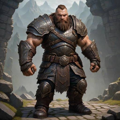 Rugged Muscular Dwarf Warrior Art