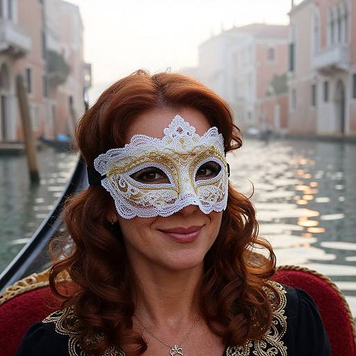 Elegant Venetian Lady on Gondola