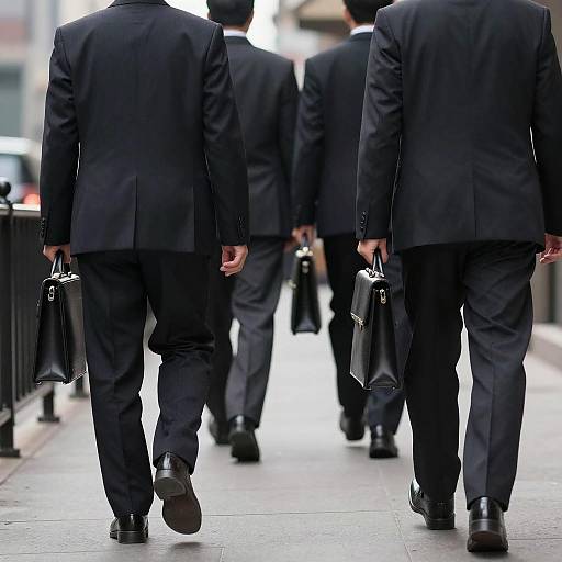 Corporate Pursuit: Men in Suits Walking