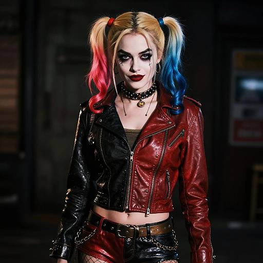 Harley Quinn Punk Noir Portrait