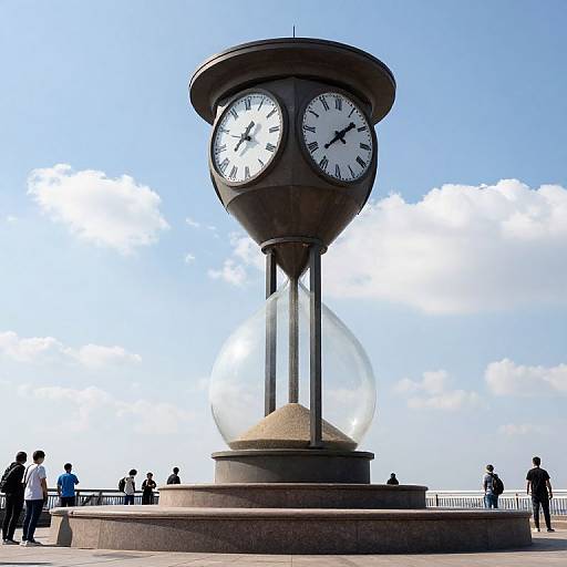 Giant Hourglass Clock Tower Scene