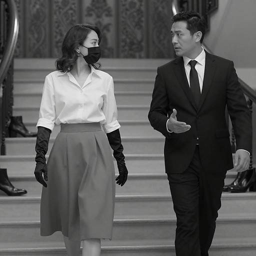 Dramatic Black-and-White Street Scene