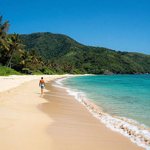 Lone Figure on Tranquil Shore