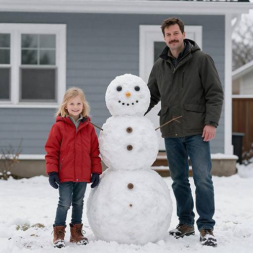 Heartwarming Family Portrait in the Snow
