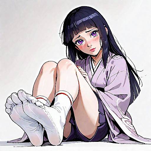 Shy Hyuuga Hinata in Kimono
