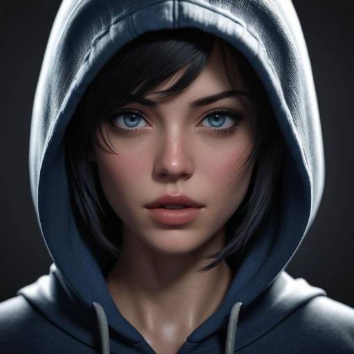 Portrait of Woman in Hoodie