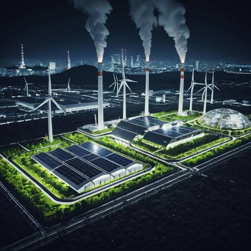 Futuristic Sustainable Energy Cityscape Depiction