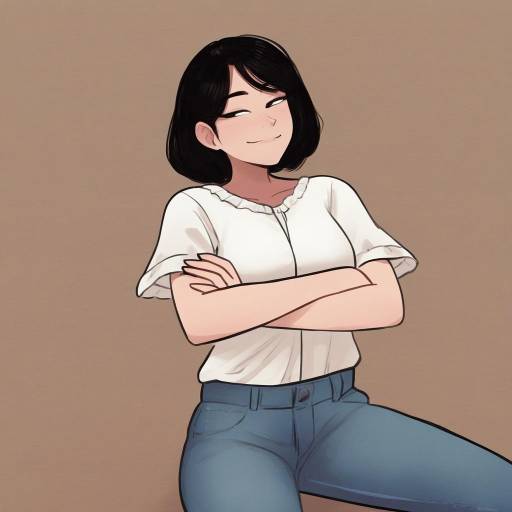 Confident Woman Sitting with Crossed Arms