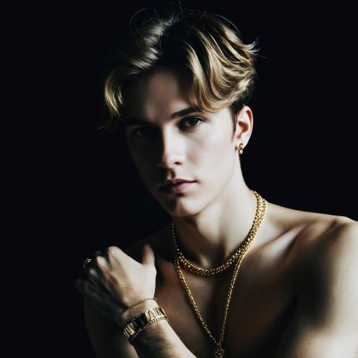 Portrait of Young Man with Gold Jewelry