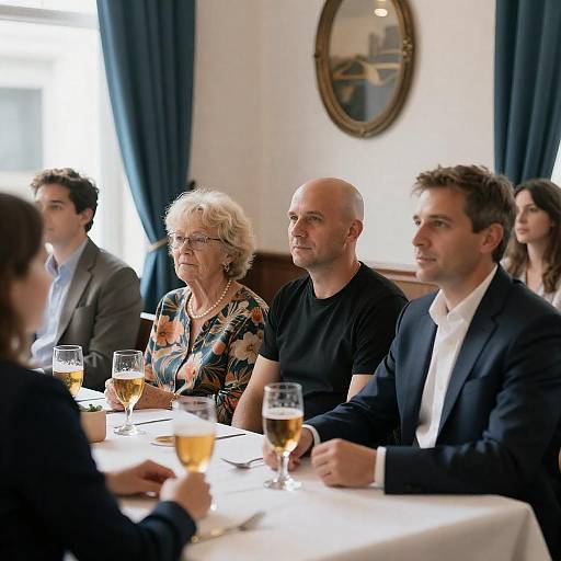 Group of People Sitting at Restaurant Table
