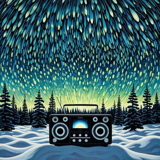 Cosmic Radio under Aurora Borealis Sky