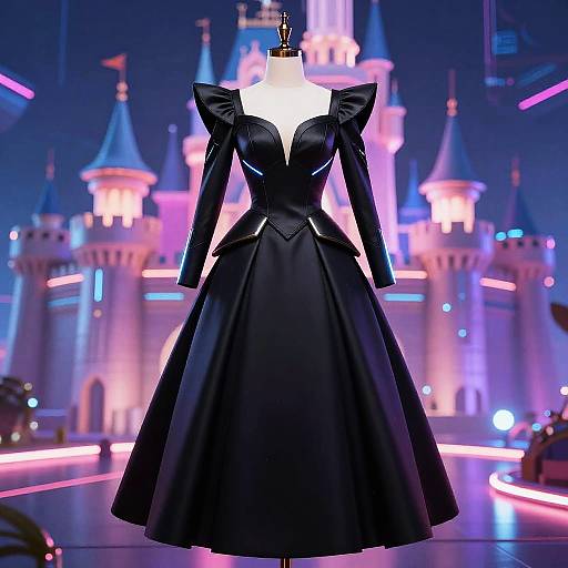 Futuristic Princess Peach Black Dress