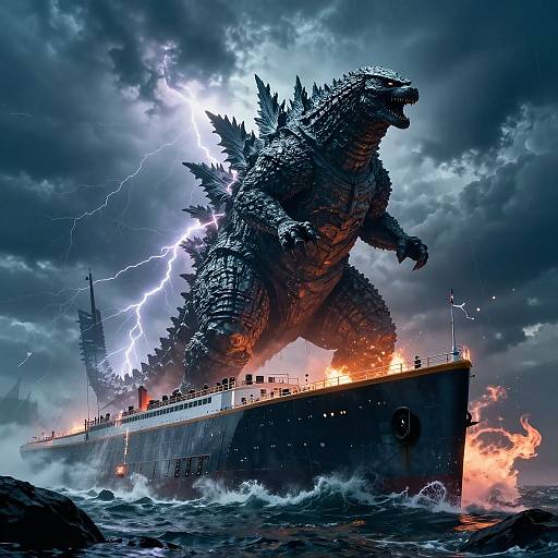 Godzilla Titanic Apocalypse Scene