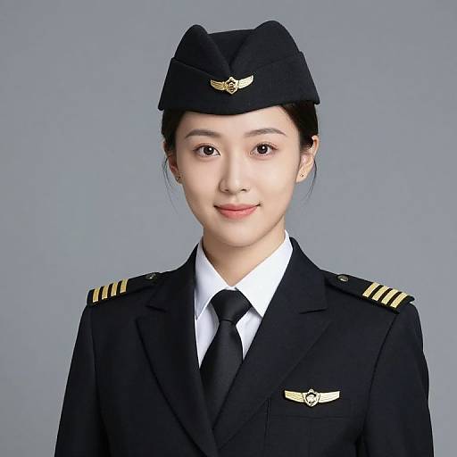 Female Pilot in Classic Uniform