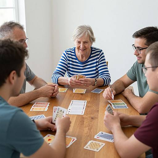 Lively Card Game Among Residents