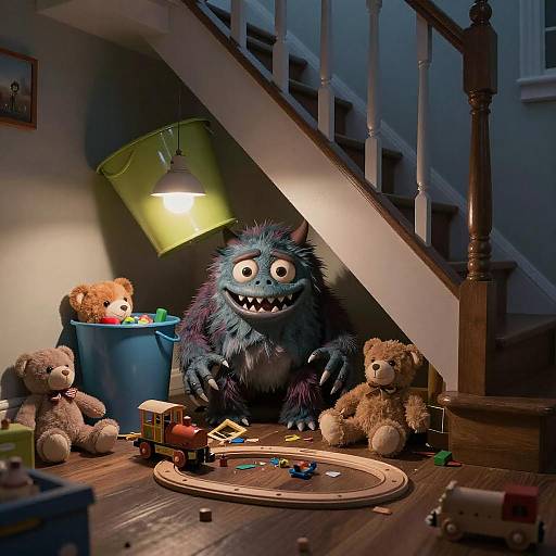 Nightlight Monstrosity Beneath Toyroom Stairs