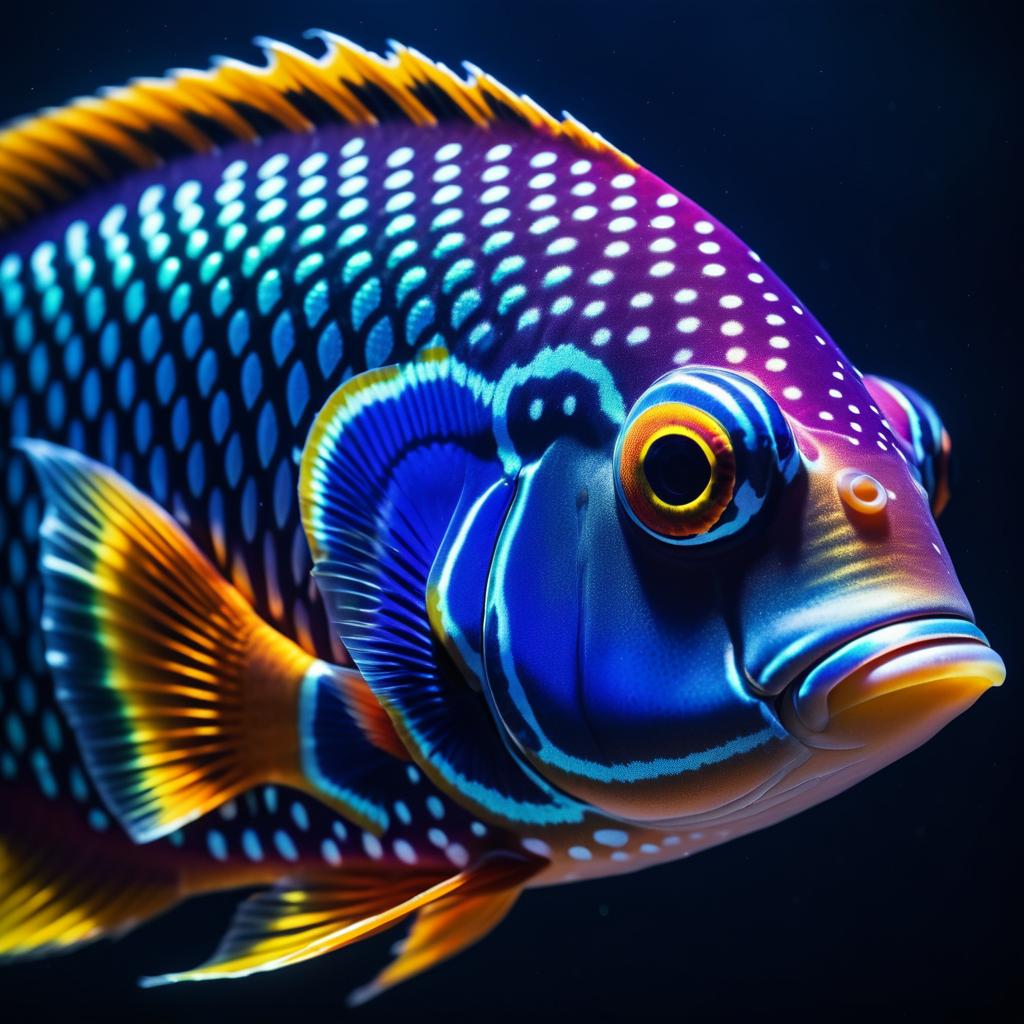 Vibrant Tropical Fish Close-Up Photography