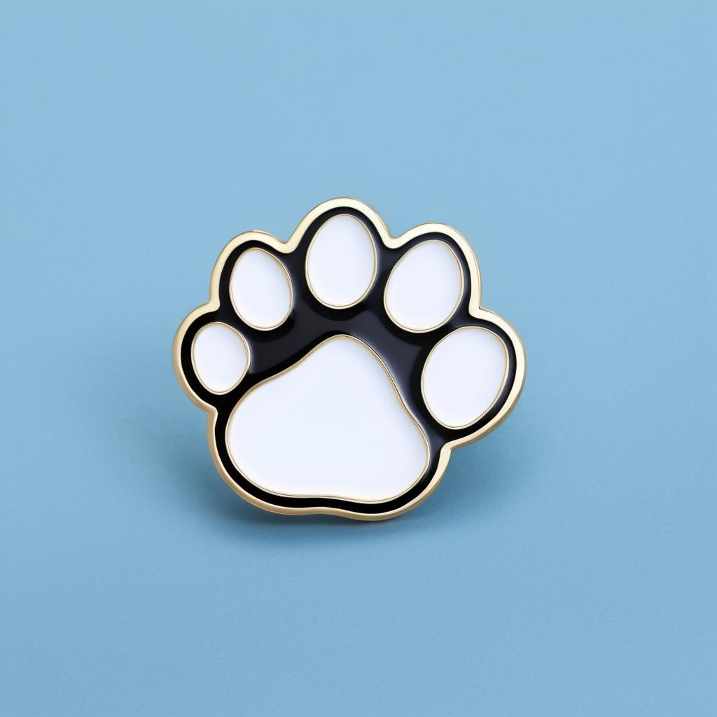 Minimalist Cat Paw Enamel Pin Design