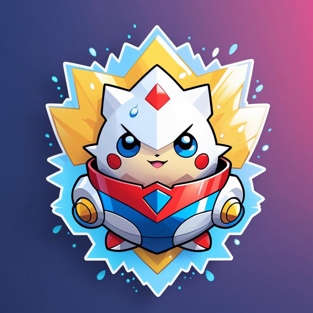 Adorable Togepi Superhero Sticker Art